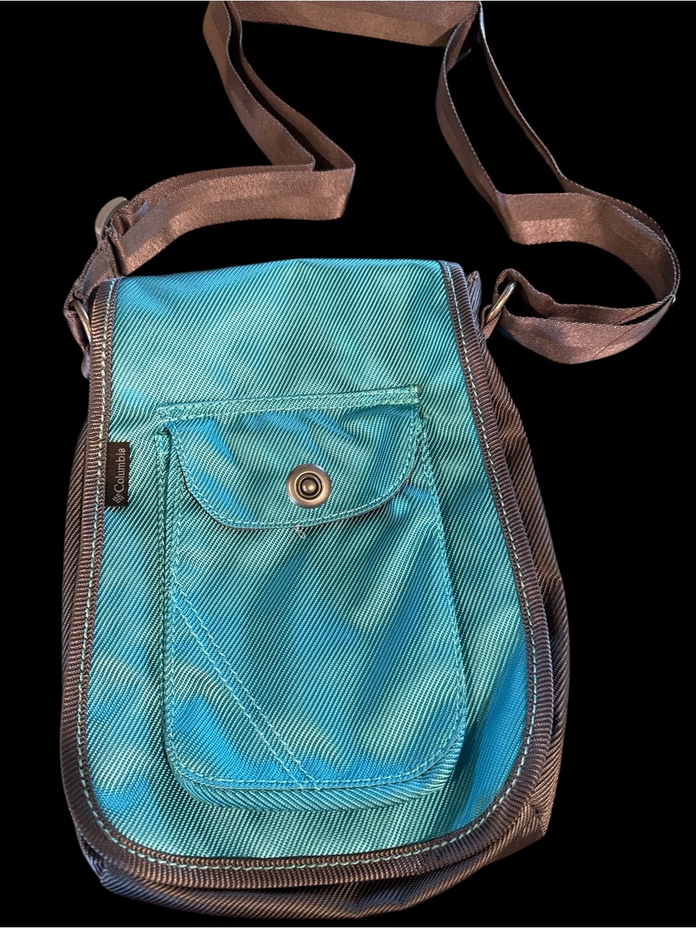 Columbia Teal and Brown Messenger Crossbody Bag